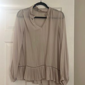 Flowy long sleeve top in cream